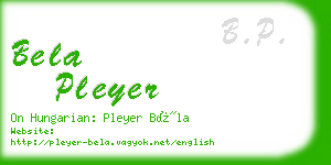 bela pleyer business card